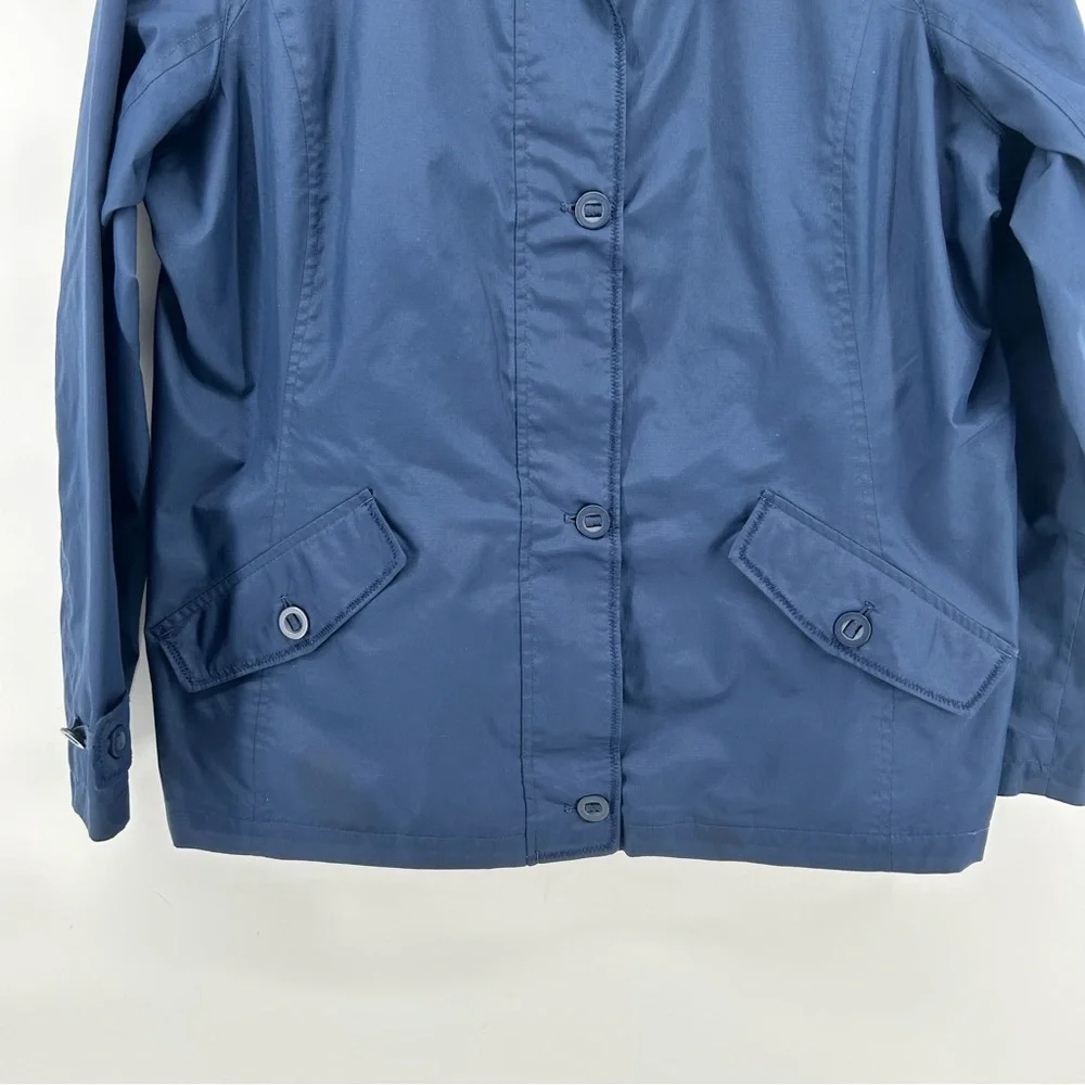 Lands End Womens Large Blue Rain Jacket Lightweight Water Resistant Coat No Hood - Picture 3 of 13